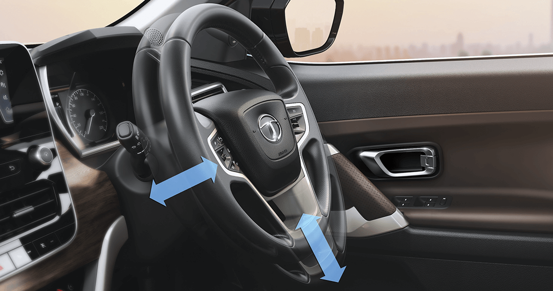 Tata Harrier Tilt & Telescopic Adjustable Steering Wheel Tata Harrier Tilt & Telescopic Adjustable Steering Wheel
