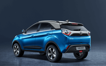 TATA Nexon Rear View on Blue White Color Variant